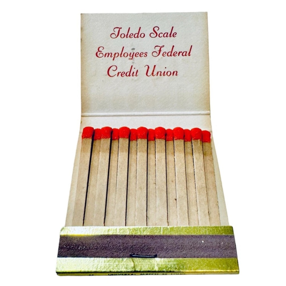 Toledo Scale Employees Credit Union Vintage Christmas Noel Unstruck Match Books - Picture 9 of 15